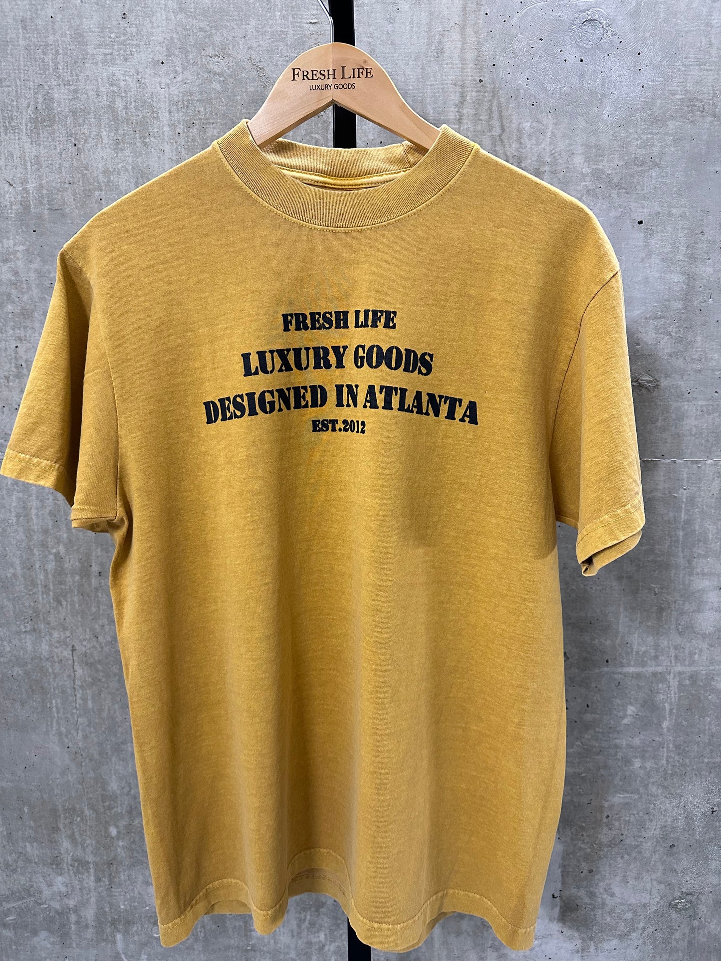 Oversized “Designed In Atlanta” T-Shirt - Mustard